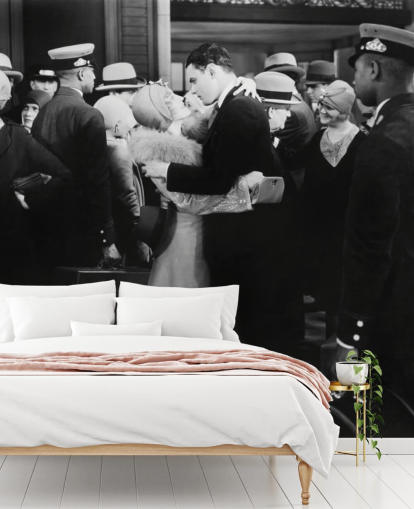 foto en blanco y negro de personas besándose fondo de pantalla