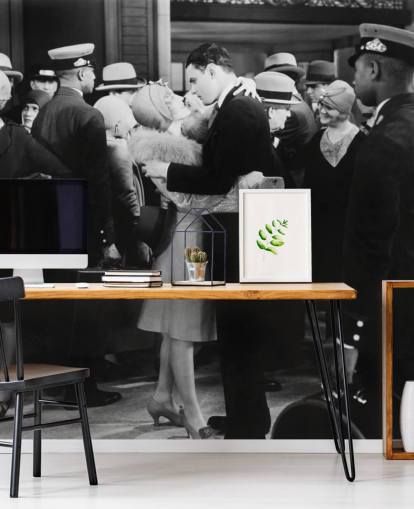 foto en blanco y negro de personas besándose fondo de pantalla