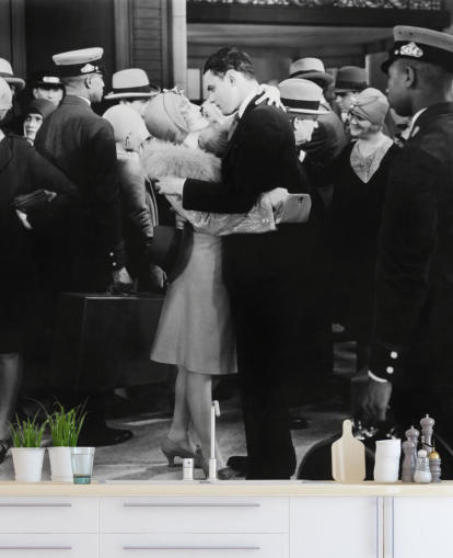 foto en blanco y negro de personas besándose fondo de pantalla