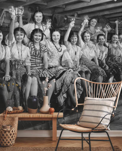 svart och vitt foto av damer höja glasögon tapeter svart och vitt foto av damer höja glasögon tapeter