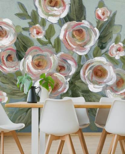 papel pintado de rosas blancas y rosas y hojas verdes papel pintado de rosas blancas y rosas y hojas verdes