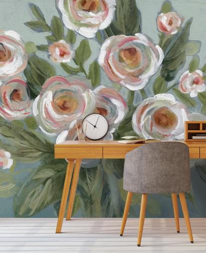 papel pintado de rosas blancas y rosas y hojas verdes papel pintado de rosas blancas y rosas y hojas verdes