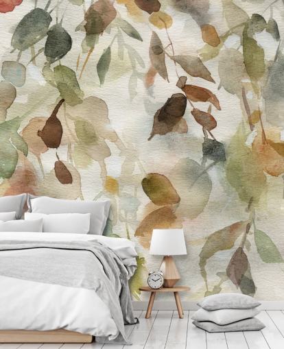 neutral floral wallpaper mural called Fall Cascade by Carol Robinson for living rooms and bedrooms neutral floral wallpaper mural called Fall Cascade by Carol Robinson for living rooms and bedrooms