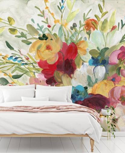 bunte Blumenmalerei Tapete