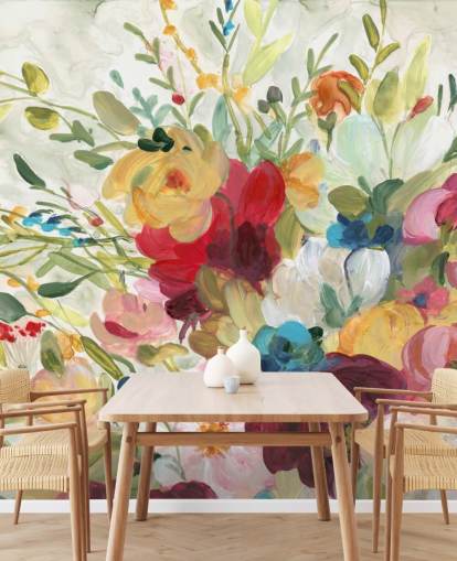 papier peint de peinture à fleurs colorées