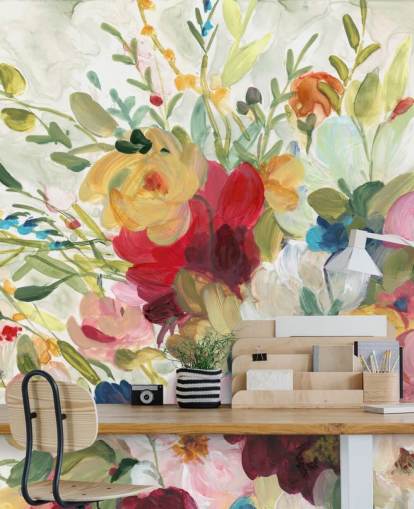 papier peint de peinture à fleurs colorées