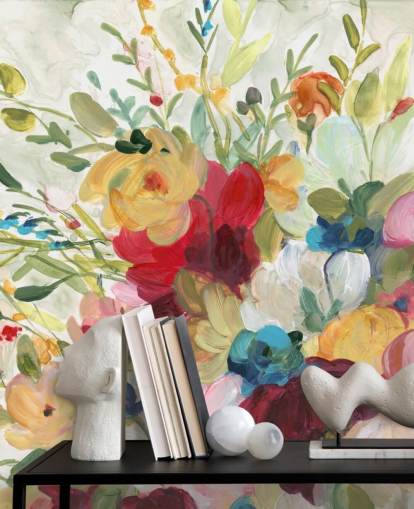 carta da parati colorata con fiori