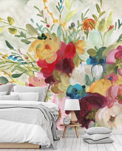colourful flower painting wallpaper