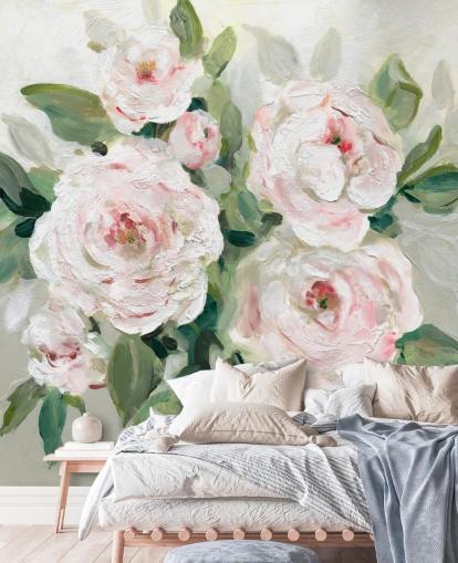 papier peint fleurs roses et blanches avec des feuilles vertes papier peint fleurs roses et blanches avec des feuilles vertes