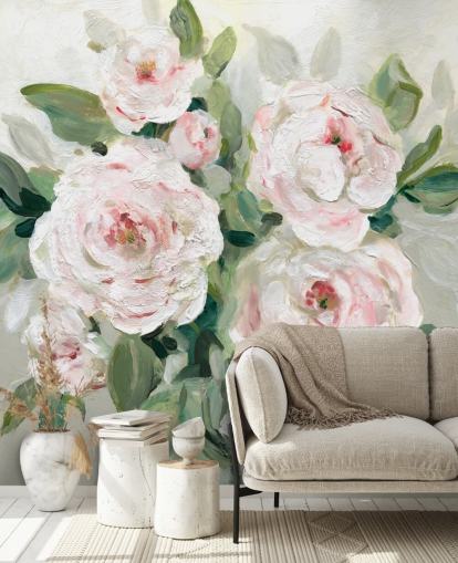 carta da parati fiori rosa e bianchi con foglie verdi carta da parati fiori rosa e bianchi con foglie verdi