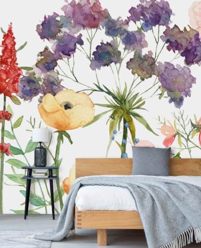 bunte Blumentapete bunte Blumentapete