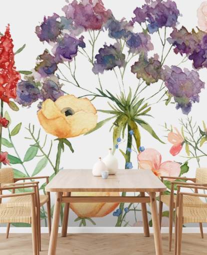 papier peint floral coloré