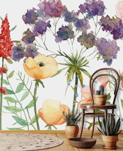 bunte Blumentapete