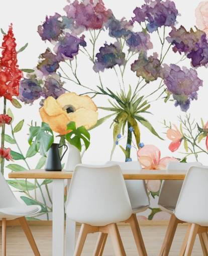 kleurrijk bloemenbehang