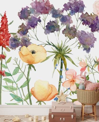 bunte Blumentapete bunte Blumentapete