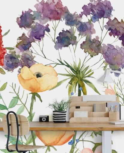 bunte Blumentapete bunte Blumentapete