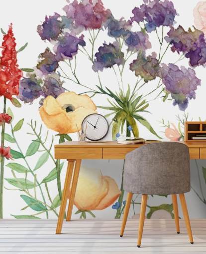 kleurrijk bloemenbehang