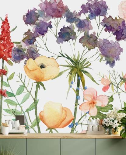 colourful floral wallpaper