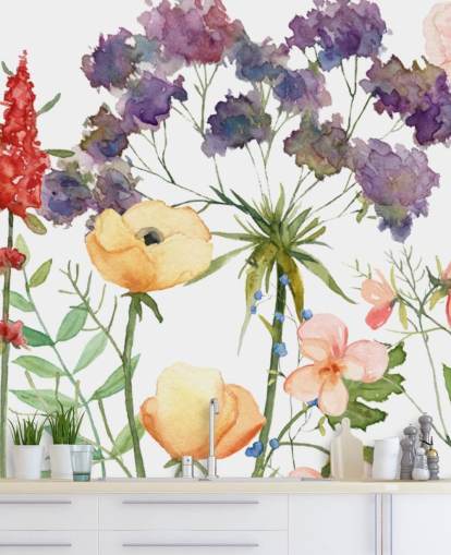 bunte Blumentapete bunte Blumentapete