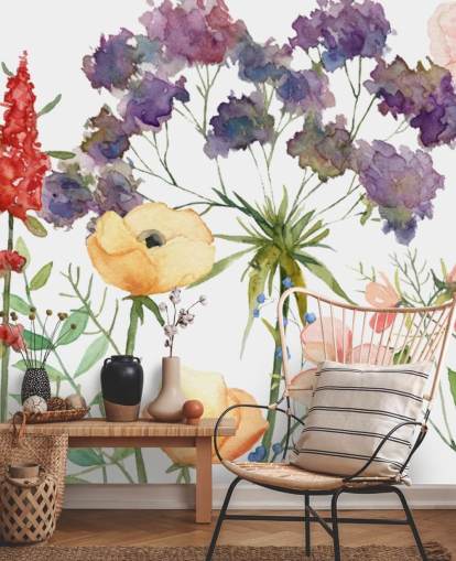 colourful floral wallpaper