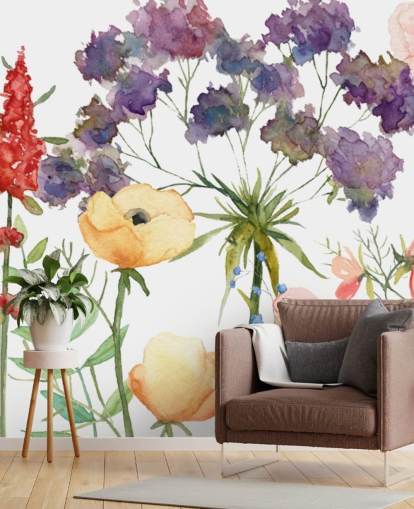 papier peint floral coloré