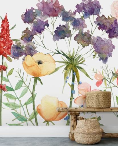 papier peint floral coloré