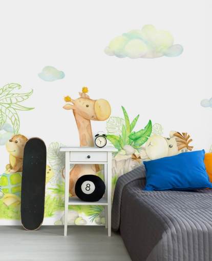 pintura leve de animais papel de parede