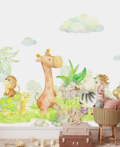 peinture légère d'animaux papier peint