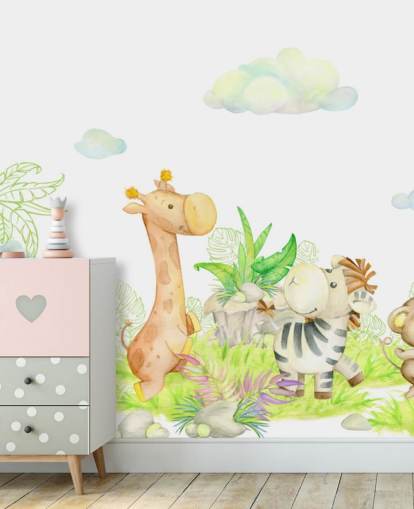 pintura leve de animais papel de parede