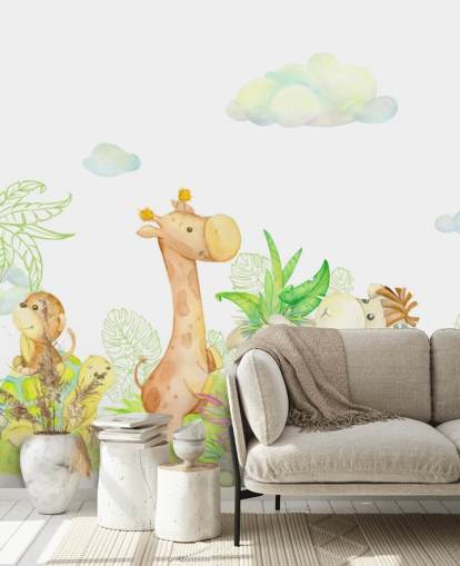 pintura leve de animais papel de parede