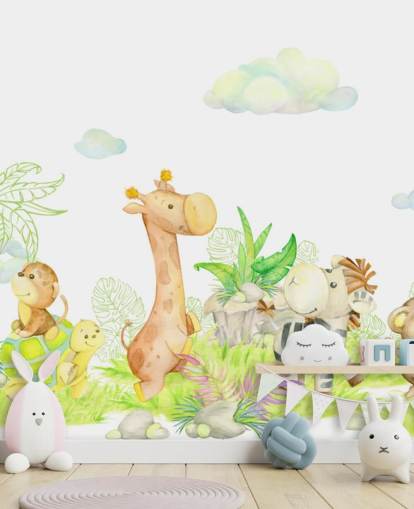 pintura leve de animais papel de parede