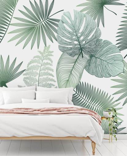 grønne blader tapet