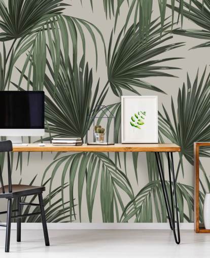 vintage palmen behang