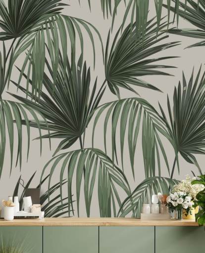 vintage palmen behang