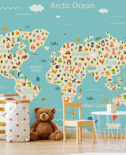 animaux mignons sur fond d'écran de carte du monde pour enfants animaux mignons sur fond d'écran de carte du monde pour enfants