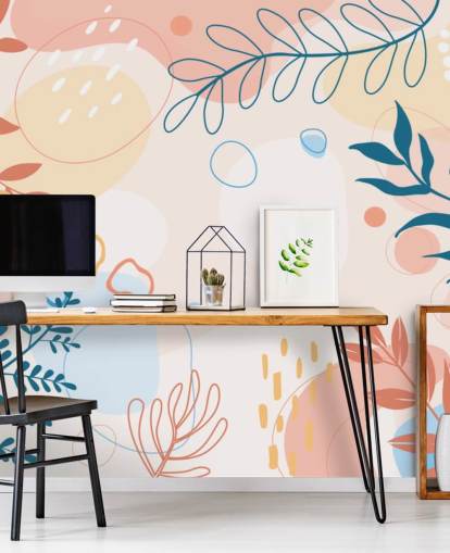 farverige former tapet