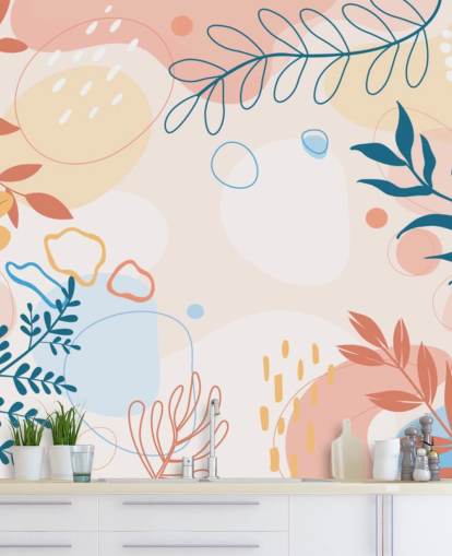 värikkäitä muotoja tapetti