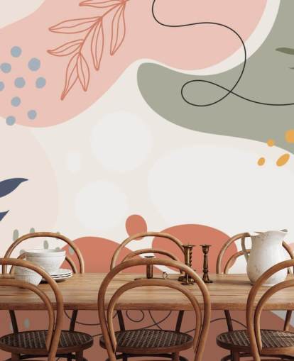 farverige abstrakt form tapet