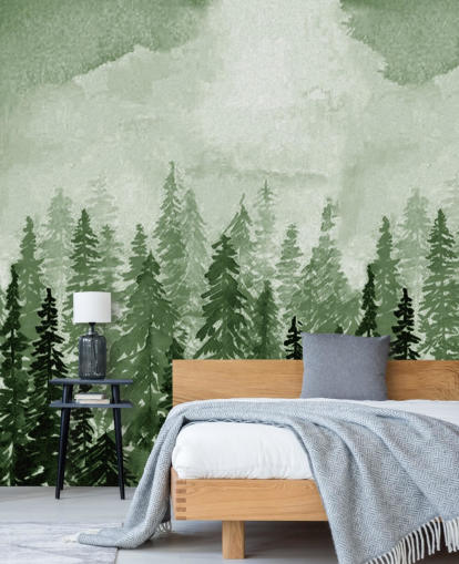 aquarel geschilderde bomen behang aquarel geschilderde bomen behang