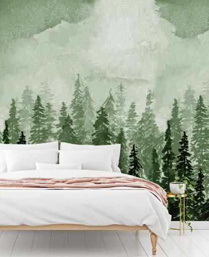 watercolour painted trees wallpaper