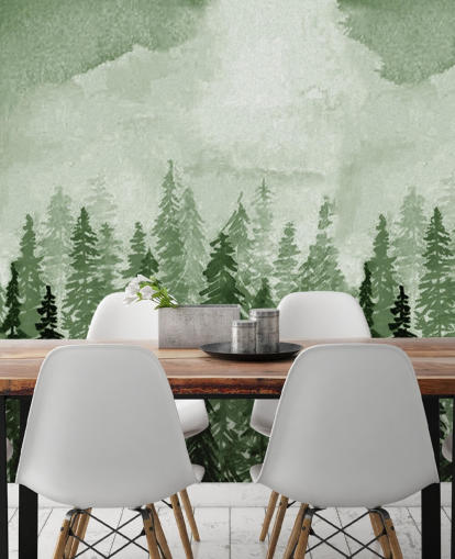 papel de parede de árvores pintadas em