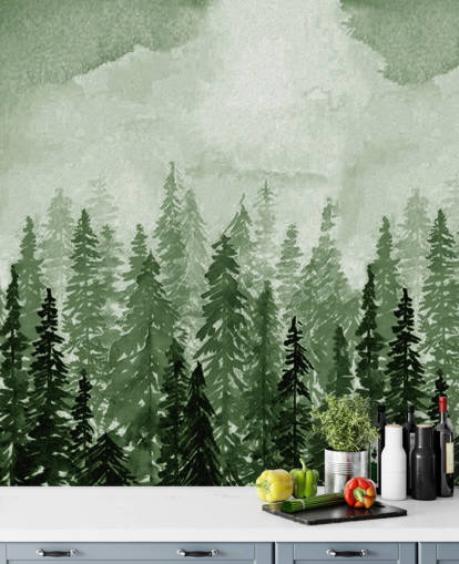 carta da parati acquerello alberi dipinti carta da parati acquerello alberi dipinti