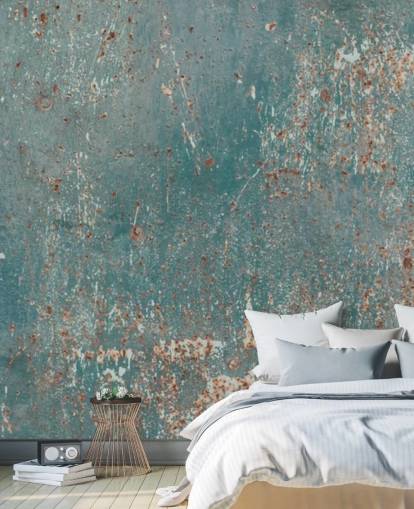 mural de papel pintado industrial azul y cobre llamado Industrial Grunge para dormitorios, bares y cocinas mural de papel pintado industrial azul y cobre llamado Industrial Grunge para dormitorios, bares y cocinas