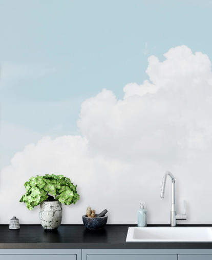 pilvinen sininen taivas tapetti