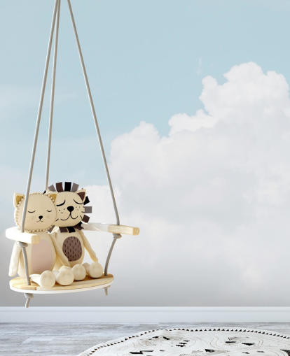 cloudy blue sky behang