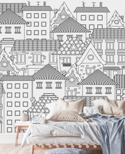 fondo de pantalla doodled houses fondo de pantalla doodled houses