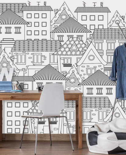 fondo de pantalla doodled houses fondo de pantalla doodled houses