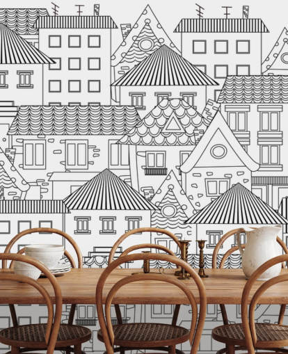 fondo de pantalla doodled houses
