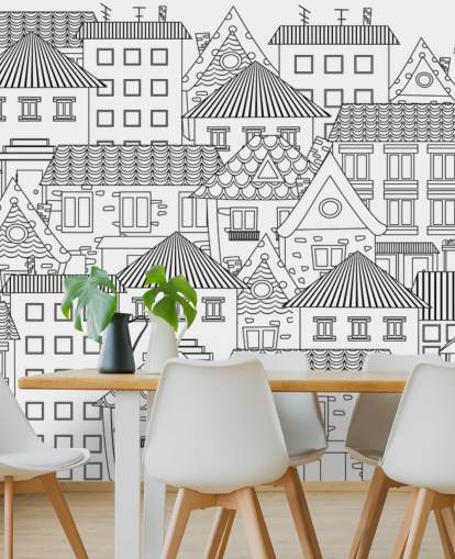fondo de pantalla doodled houses