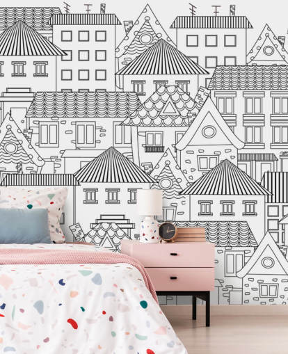 fondo de pantalla doodled houses
